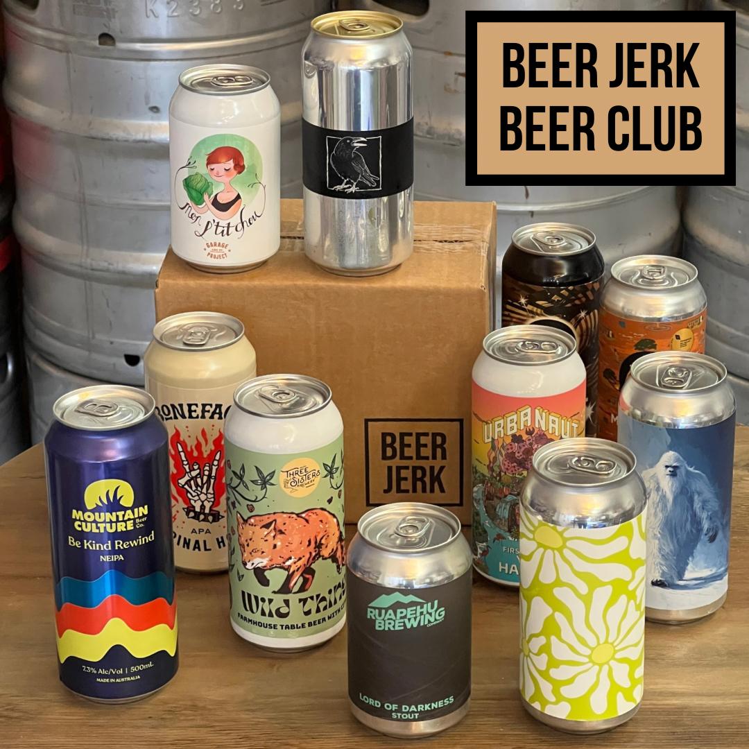 Beer Jerk Beer Club box of six unique craft beers delivered every six weeks